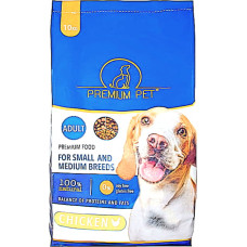 Полноценный сухой корм PREMIUM PET с курицей для собак средних и крупных пород 10 кг