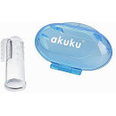 Зубная щетка-массажер Akuku силиконовая в голубом чехле (45878)