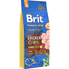 Сухой корм для щенков и молодых собак средних пород Brit Premium Junior M со вкусом курицы 15 кг