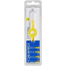 Набор ершиков межзубных Curaprox Prime Handy Plus цвет Желтый d 0.9 мм, 1 шт. угловой держатель с колпачком 5 шт. (44693)