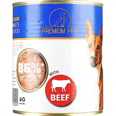 Влажный корм PREMIUM PET паштет для взрослых собак с говядиной 800 г