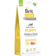 Корм для щенков Brit Care Dog Sustainable Puppy с курицей и насекомыми 12 кг