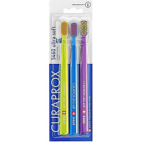 Зубные щетки Curaprox CS 5460 Ultra Soft ультра-мягкие Салатовая + Синяя + Фиолетовая 3 шт. (45966)