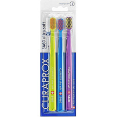 Зубные щетки Curaprox CS 5460 Ultra Soft ультра-мягкие Салатовая + Синяя + Фиолетовая 3 шт. (45966)
