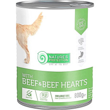 Влажный корм для взрослых собак Nature's Protection with Beef & Beef Hearts с говядиной и говяжьим сердцем 800 г