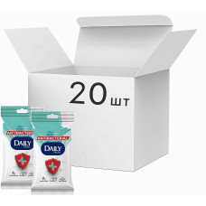 Упаковка влажных салфеток Daily Fresh антибактериальных 20 пачек по 15 шт. (50408)