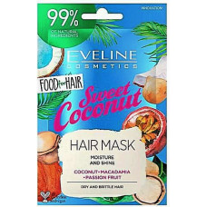 Маска Eveline Food for Hair Sweet Coconut Увлажнение и блеск 20 мл (37006)
