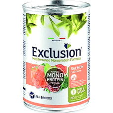 Полнорационный влажный корм Exclusion Adult Salmon All Breeds с лососем для взрослых собак всех пород 400 г консерва