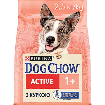 Сухой корм для активных и рабочих собак Dog Chow Active с курицей 2.5 кг 