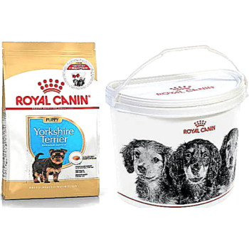 АКЦИЯ Royal Canin Yorkshire Terrier Puppy Сухой корм для щенков с мясом птицы и рисом 1,5 кг + контейнер