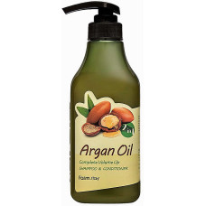 Шампунь-кондиционер для волос FarmStay Argan Oil Complete Volume Up Shampoo Conditioner с aргановым маслом 530 мл (38775)