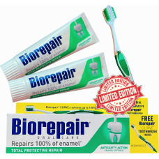 Набор Biorepair Абсолютная защита и восстановление 2 зубные пасты + 1 зубная щетка (46405)