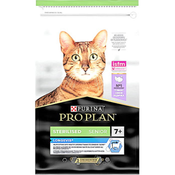 Сухой корм для стерилизованных кошек Purina Pro Plan Sterilised Senior 7+ с индейкой 10 кг