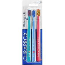 Зубные щетки Curaprox CS 5460 Ultra Soft ультра-мягкие Бирюзовая + Голубая + Розовая 3 шт. (45954)