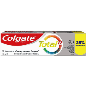 Комплексная зубная паста Colgate Total 12 Чистая мята Антибактериальная 125 мл 