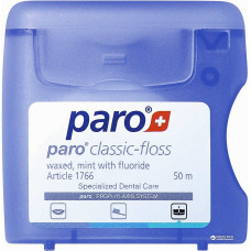 Зубная нить Paro Swiss classic-floss вощеная с мятой и фторидом 50 м (44990)