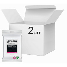 Упаковка влажных салфеток для интимной гигиены Novita Professional c растительным комплексом 2 пачки по 15 шт. (50688)