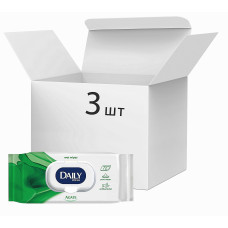 Упаковка влажных салфеток Daily Fresh универсальных 3 упаковки по 72 шт. (50410)