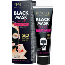 Черная маска-пленка для лица Revuele Black Mask Peel Off Co-Enzymes с коэнзимами 80 мл (42308)