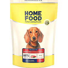 Беззерновой гипоаллергенный сухой корм Home Food для взрослых собак малых пород Утка и индейка 1.6 кг
