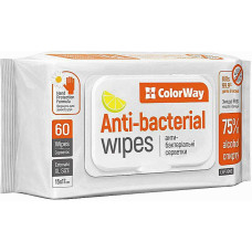 Спиртовые антибактериальные салфетки ColorWay для дезинфекции 15x17 см 60 шт. (50383)
