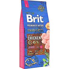 Сухой корм для щенков и молодых собак крупных пород Brit Premium Junior L со вкусом курицы 15 кг