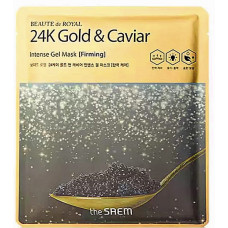 Интенсивная гель-маска с экстрактами золота и черной икры The Saem Beaute de Royal 24K Gold Caviar Intense Gel Mask 35 г (42361)