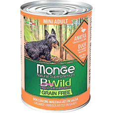 Влажный корм для собак Monge Dog Wet Bwild Mini Adult c уткой, тыквой и цукини 400 г