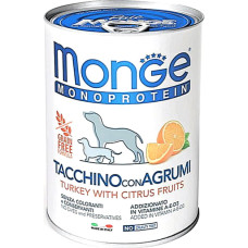 Влажный корм для собак Monge Dog Fruit Monoprotein индейка с цитрусами 400 г