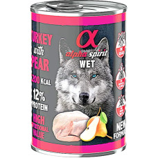 Влажный корм для взрослых собак Alpha Spirit Turkey with Pear с индейкой и грушами 400 г