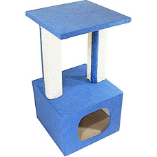 Когтеточка Lucky Pet дом Грот Люкс 33х33х64 см Синяя
