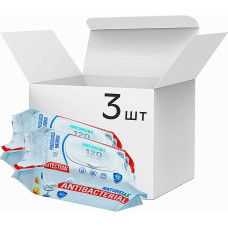 Упаковка влажных салфеток Naturelle Antibacterial с D-пантенолом, ионами серебра и витамином Е 3 пачки по 120 шт. (50401)