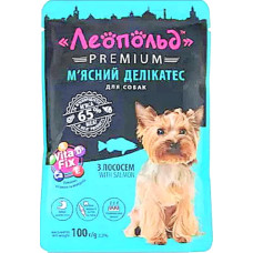 Леопольд premium Мясной деликатес с лососем для собак 100гр 492331