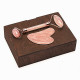 Роликовый Массажёр + Скребок ГуаШа Сердце - Розовый Кварц + Подарочная коробка из дерева - Графитовая (39797)