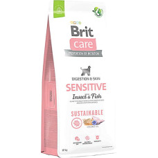 Сухой корм Brit Care Dog Sustainable Sensitive для собак с чувствительным пищеварением с рыбой и насекомыми 12 кг