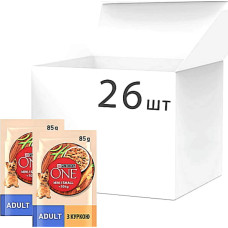 Упаковка влажного корма для собак Purina One Mini/Small кусочки в соусе с курицей, морковью и зеленой фасолью 26 шт по 85 г