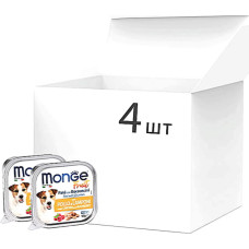Упаковка влажного корма для собак Monge Dog Wet FRUIT курица с малиной 0.1 кг x 4 шт