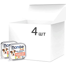 Упаковка влажного корма для собак Monge Dog Wet FRUIT лосось с грушей 0.1 кг x 4 шт