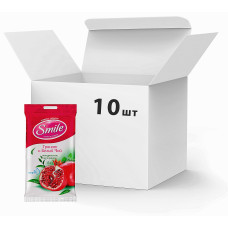 Упаковка влажных салфеток Smile Daily Гранат и Белый чай New 10 пачек по 15 шт. (50426)