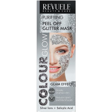 Серебристая маска-пленка для лица Revuele Color Glow Очищающая Блестящая 80 мл (42314)