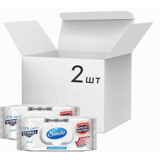 Упаковка дезинфицирующих влажных салфеток Smile Sterill Bio с клапаном 2 пачки по 50 шт. (50389)
