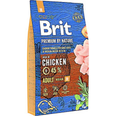 Сухой корм для взрослых собак средних пород Brit Premium Dog Adult M с курицей 8 кг