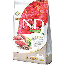 Сухой корм Farmina N&D Quinoa Duck, Brocooli & Asparagus Neutered для взрослых стерилизованных собак мелких пород, утка, киноа, брокколи и спаржа 2.5 кг