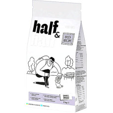Сухой корм Half & Half для взрослых собак маленьких пород с говядиной 2 кг