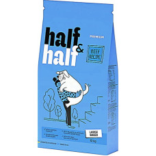 Сухой корм Half & Half для взрослых собак больших пород с говядиной 12 кг