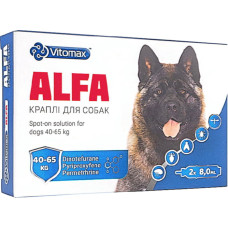 Капли на холку Vitomax Alfa для собак от 40 до 65 кг 8 мл 2 шт