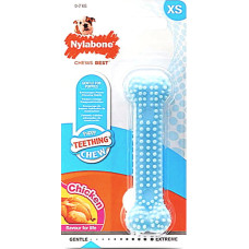 Дентал кость игрушка голубая со вкусом курицы Nylabone DentalBone Puppy Chicken XS для щенков до 7 кг