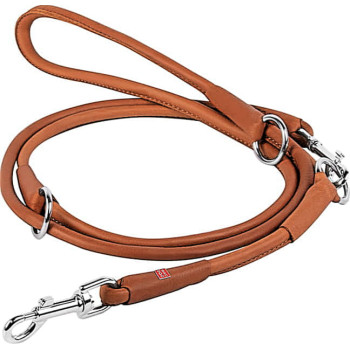 Поводок-перестежка для собак кожаный Collar WAUDOG Soft, круглый, XS, Д 6 мм, Дл 183см