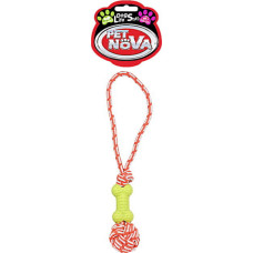 Игрушка для собак Косточка на веревке Pet Nova 40 см Желтая