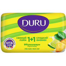 Мыло DURU 1+1 Свежий лайм и сладкий ананас 80 г (47690)